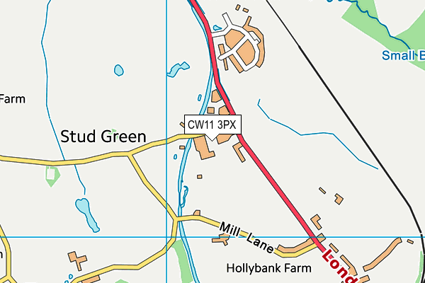 CW11 3PX map - OS VectorMap District (Ordnance Survey) CW11 3PX map - OS VectorMap District (Ordnance Survey)