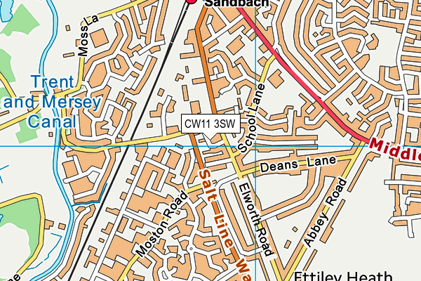 CW11 3SW map - OS VectorMap District (Ordnance Survey) CW11 3SW map - OS VectorMap District (Ordnance Survey)