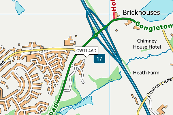 CW11 4AD map - OS VectorMap District (Ordnance Survey) CW11 4AD map - OS VectorMap District (Ordnance Survey)