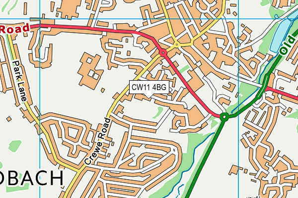 CW11 4BG map - OS VectorMap District (Ordnance Survey)