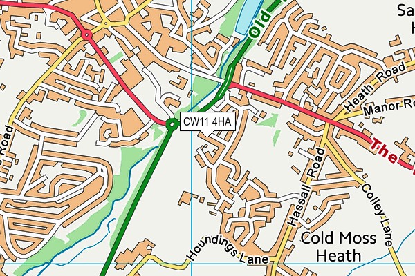 CW11 4HA map - OS VectorMap District (Ordnance Survey)
