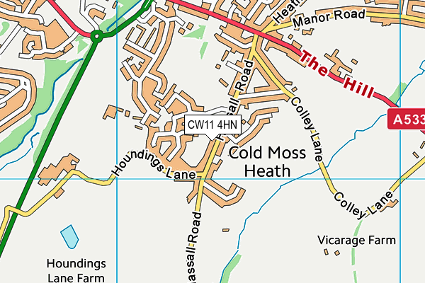 CW11 4HN map - OS VectorMap District (Ordnance Survey)
