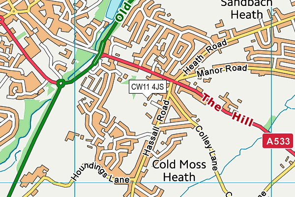 CW11 4JS map - OS VectorMap District (Ordnance Survey) CW11 4JS map - OS VectorMap District (Ordnance Survey)
