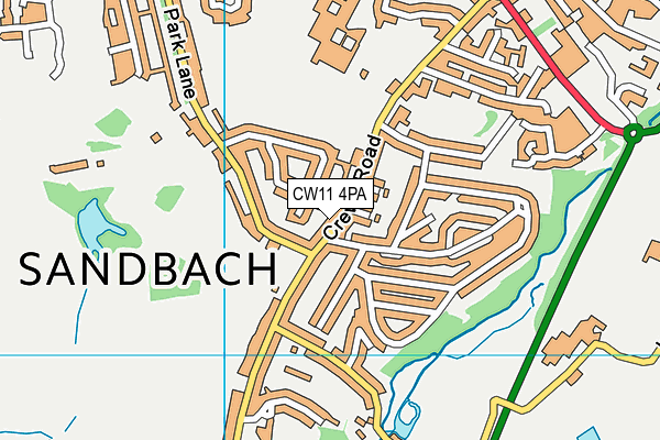 CW11 4PA map - OS VectorMap District (Ordnance Survey)