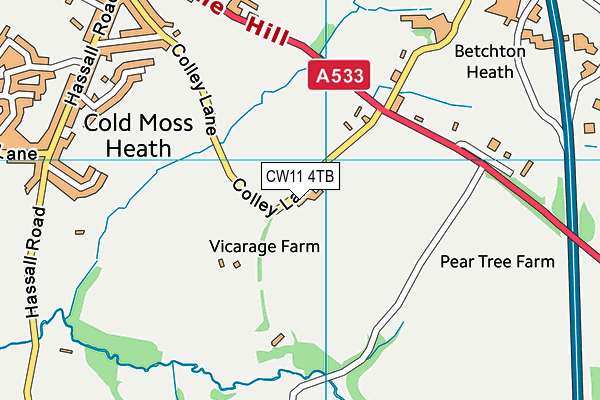 CW11 4TB map - OS VectorMap District (Ordnance Survey) CW11 4TB map - OS VectorMap District (Ordnance Survey)