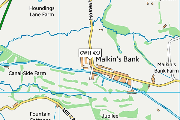 CW11 4XJ map - OS VectorMap District (Ordnance Survey) CW11 4XJ map - OS VectorMap District (Ordnance Survey)