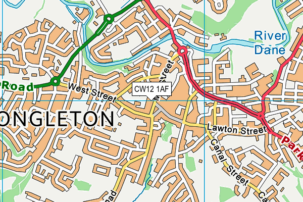 CW12 1AF map - OS VectorMap District (Ordnance Survey) CW12 1AF map - OS VectorMap District (Ordnance Survey)