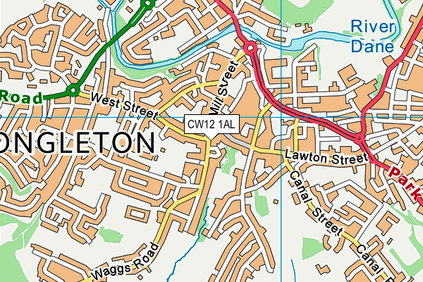 CW12 1AL map - OS VectorMap District (Ordnance Survey)