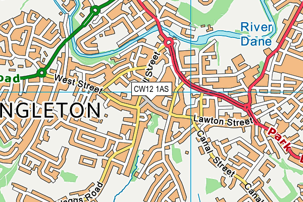CW12 1AS map - OS VectorMap District (Ordnance Survey)