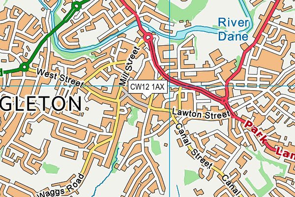 CW12 1AX map - OS VectorMap District (Ordnance Survey) CW12 1AX map - OS VectorMap District (Ordnance Survey)