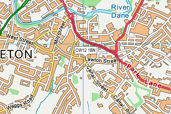 CW12 1BN map - OS VectorMap District (Ordnance Survey) CW12 1BN map - OS VectorMap District (Ordnance Survey)
