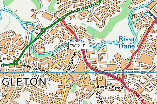 CW12 1DJ map - OS VectorMap District (Ordnance Survey) CW12 1DJ map - OS VectorMap District (Ordnance Survey)
