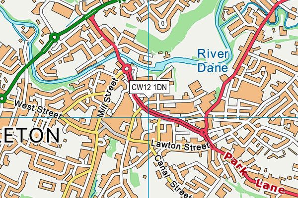 CW12 1DN map - OS VectorMap District (Ordnance Survey) CW12 1DN map - OS VectorMap District (Ordnance Survey)