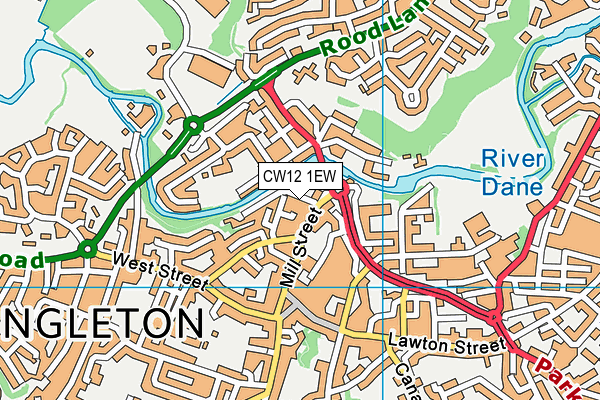 CW12 1EW map - OS VectorMap District (Ordnance Survey) CW12 1EW map - OS VectorMap District (Ordnance Survey)