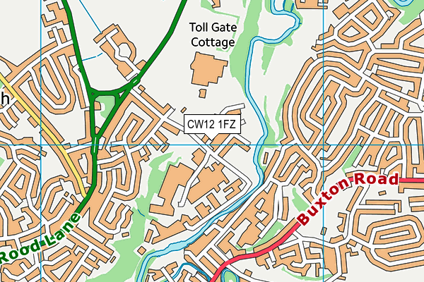 CW12 1FZ map - OS VectorMap District (Ordnance Survey) CW12 1FZ map - OS VectorMap District (Ordnance Survey)