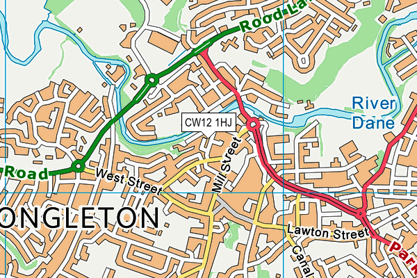 CW12 1HJ map - OS VectorMap District (Ordnance Survey) CW12 1HJ map - OS VectorMap District (Ordnance Survey)