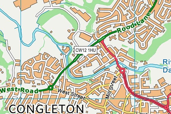 CW12 1HU map - OS VectorMap District (Ordnance Survey)