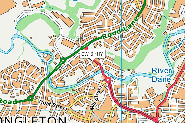 CW12 1HY map - OS VectorMap District (Ordnance Survey) CW12 1HY map - OS VectorMap District (Ordnance Survey)
