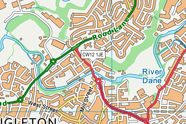 CW12 1JE map - OS VectorMap District (Ordnance Survey)