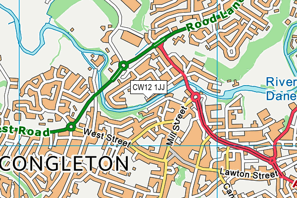 CW12 1JJ map - OS VectorMap District (Ordnance Survey) CW12 1JJ map - OS VectorMap District (Ordnance Survey)