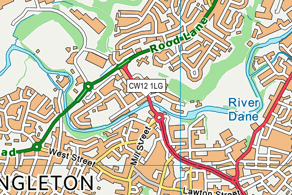 CW12 1LG map - OS VectorMap District (Ordnance Survey) CW12 1LG map - OS VectorMap District (Ordnance Survey)