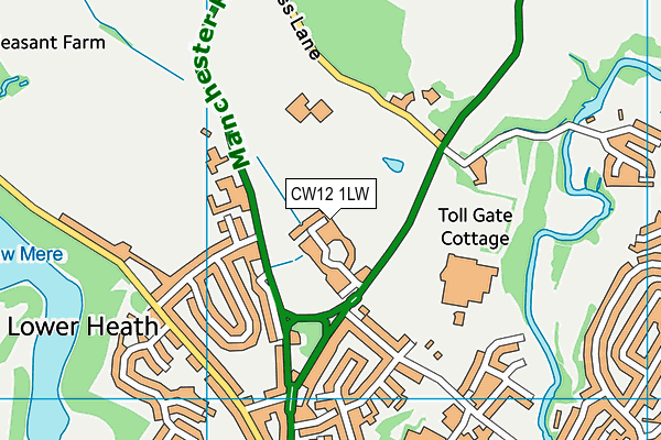 CW12 1LW map - OS VectorMap District (Ordnance Survey)