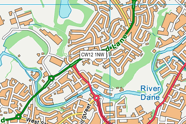 CW12 1NW map - OS VectorMap District (Ordnance Survey) CW12 1NW map - OS VectorMap District (Ordnance Survey)