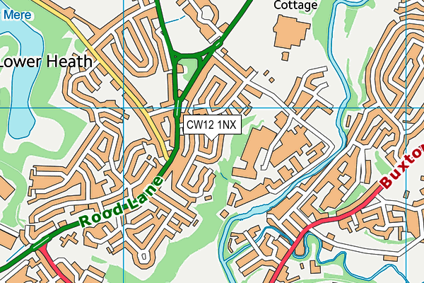 CW12 1NX map - OS VectorMap District (Ordnance Survey) CW12 1NX map - OS VectorMap District (Ordnance Survey)