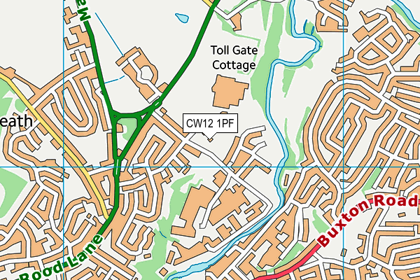 CW12 1PF map - OS VectorMap District (Ordnance Survey) CW12 1PF map - OS VectorMap District (Ordnance Survey)