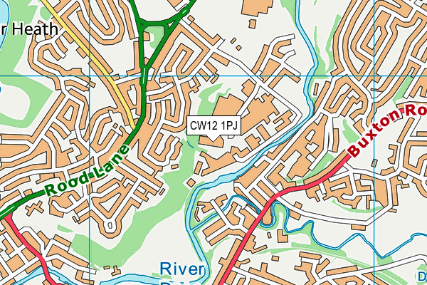 CW12 1PJ map - OS VectorMap District (Ordnance Survey) CW12 1PJ map - OS VectorMap District (Ordnance Survey)