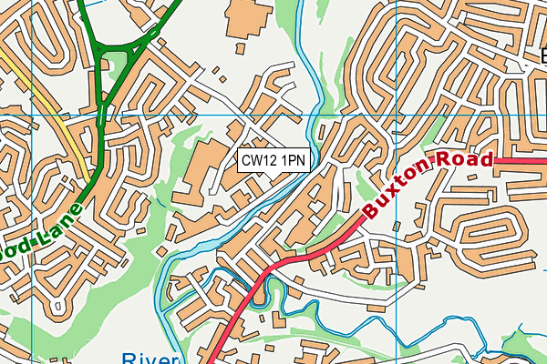 CW12 1PN map - OS VectorMap District (Ordnance Survey) CW12 1PN map - OS VectorMap District (Ordnance Survey)