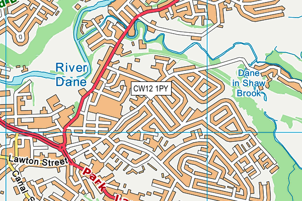 CW12 1PY map - OS VectorMap District (Ordnance Survey) CW12 1PY map - OS VectorMap District (Ordnance Survey)