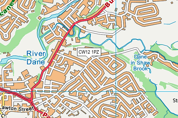 CW12 1PZ map - OS VectorMap District (Ordnance Survey) CW12 1PZ map - OS VectorMap District (Ordnance Survey)