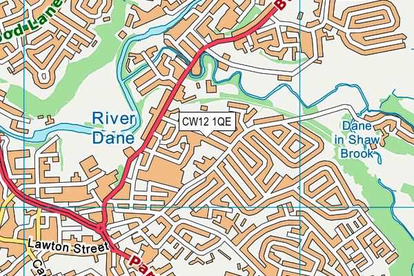 CW12 1QE map - OS VectorMap District (Ordnance Survey)