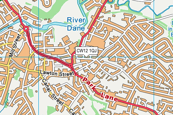 CW12 1QJ map - OS VectorMap District (Ordnance Survey) CW12 1QJ map - OS VectorMap District (Ordnance Survey)