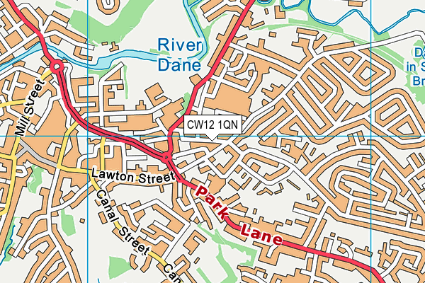 CW12 1QN map - OS VectorMap District (Ordnance Survey) CW12 1QN map - OS VectorMap District (Ordnance Survey)