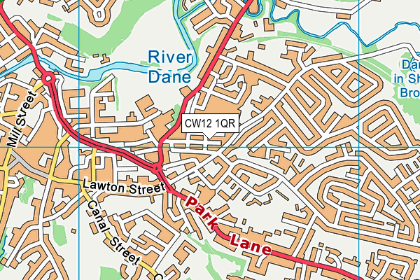 CW12 1QR map - OS VectorMap District (Ordnance Survey) CW12 1QR map - OS VectorMap District (Ordnance Survey)