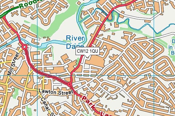 CW12 1QU map - OS VectorMap District (Ordnance Survey)