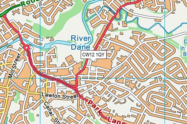 CW12 1QY map - OS VectorMap District (Ordnance Survey) CW12 1QY map - OS VectorMap District (Ordnance Survey)