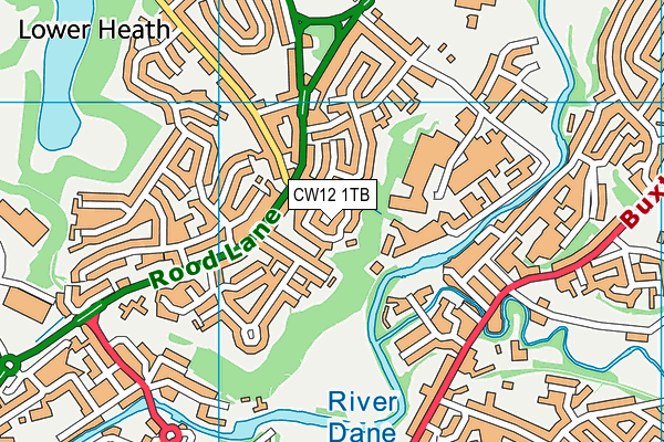 CW12 1TB map - OS VectorMap District (Ordnance Survey)