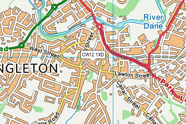 CW12 1XD map - OS VectorMap District (Ordnance Survey) CW12 1XD map - OS VectorMap District (Ordnance Survey)