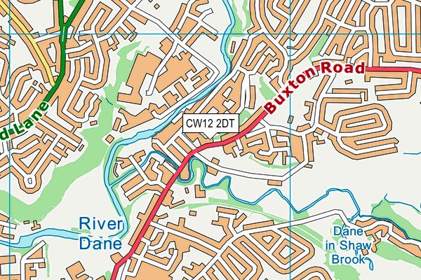 CW12 2DT map - OS VectorMap District (Ordnance Survey) CW12 2DT map - OS VectorMap District (Ordnance Survey)