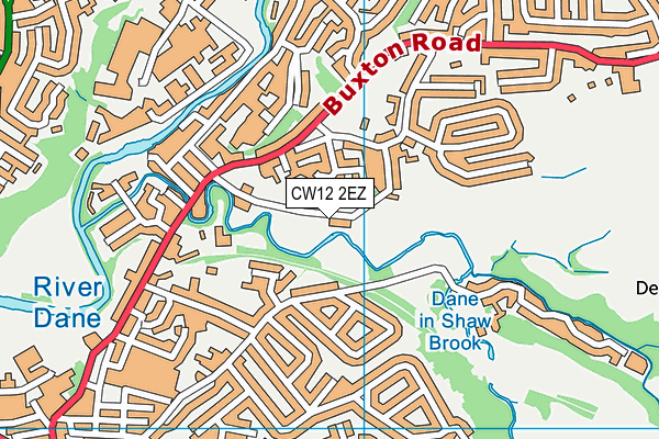 CW12 2EZ map - OS VectorMap District (Ordnance Survey)