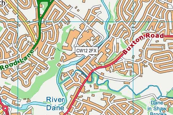 CW12 2FX map - OS VectorMap District (Ordnance Survey) CW12 2FX map - OS VectorMap District (Ordnance Survey)