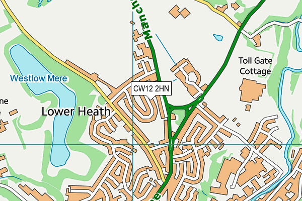 CW12 2HN map - OS VectorMap District (Ordnance Survey) CW12 2HN map - OS VectorMap District (Ordnance Survey)