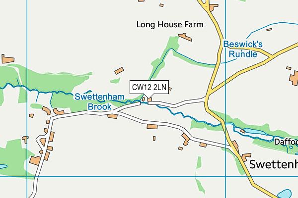 CW12 2LN map - OS VectorMap District (Ordnance Survey) CW12 2LN map - OS VectorMap District (Ordnance Survey)