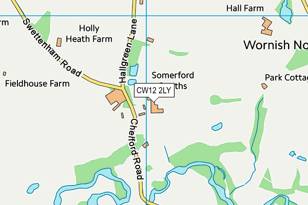 CW12 2LY map - OS VectorMap District (Ordnance Survey) CW12 2LY map - OS VectorMap District (Ordnance Survey)
