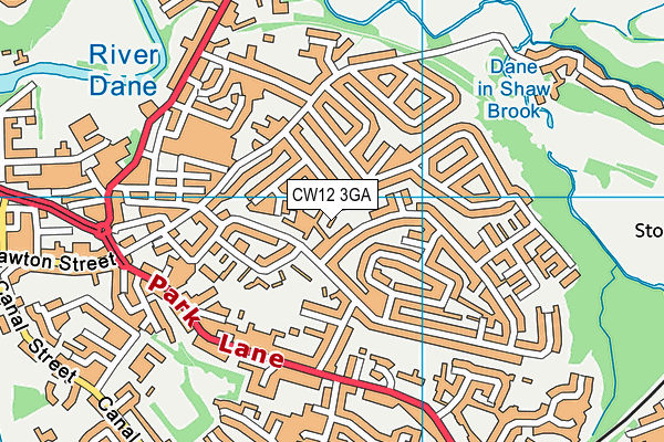 CW12 3GA map - OS VectorMap District (Ordnance Survey) CW12 3GA map - OS VectorMap District (Ordnance Survey)