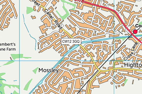CW12 3GQ map - OS VectorMap District (Ordnance Survey) CW12 3GQ map - OS VectorMap District (Ordnance Survey)
