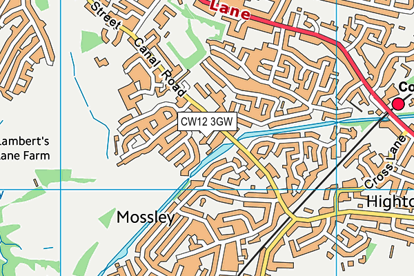 CW12 3GW map - OS VectorMap District (Ordnance Survey) CW12 3GW map - OS VectorMap District (Ordnance Survey)
